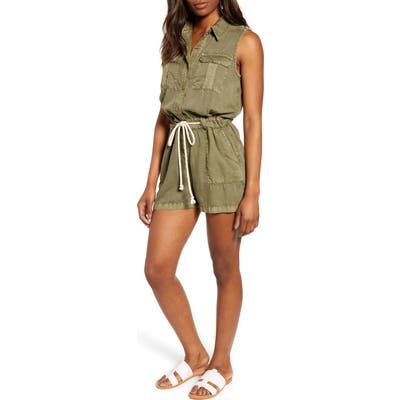 Caslon Utility Romper, Green