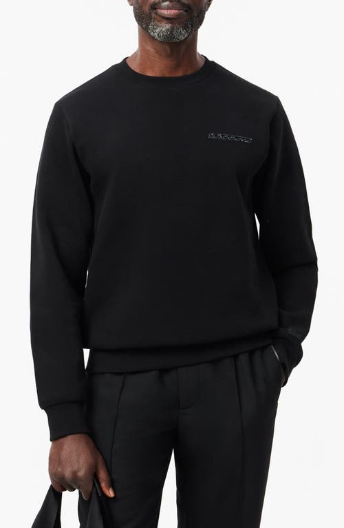 Shop Lacoste Double Face Cotton Blend Piqué Sweatshirt In Black