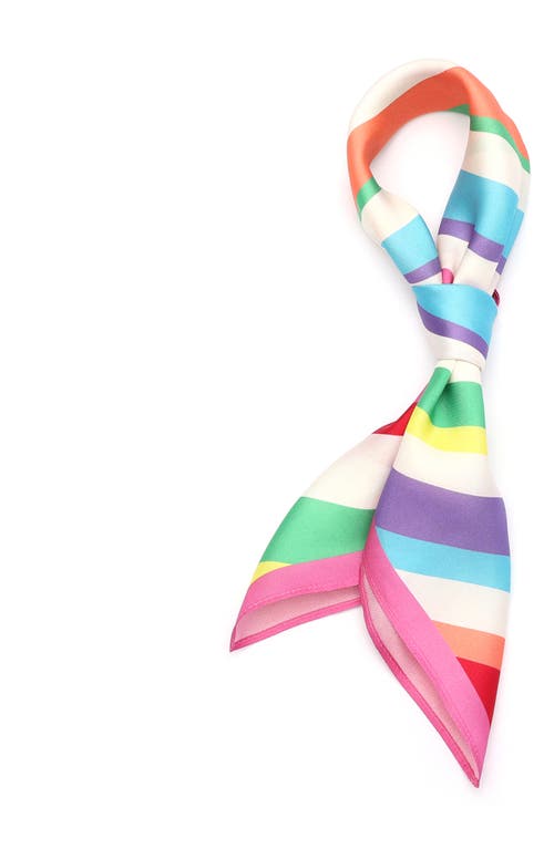 Shop Kate Spade New York Rainbow Heart Silk Bandana Scarf In Multi