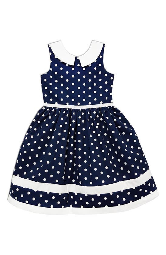 Joe-ella Kids' Polkadot Print Dress In Navy