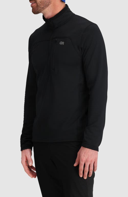 Shop Outdoor Research Vigor Half Zip Fleece Pullover In Black