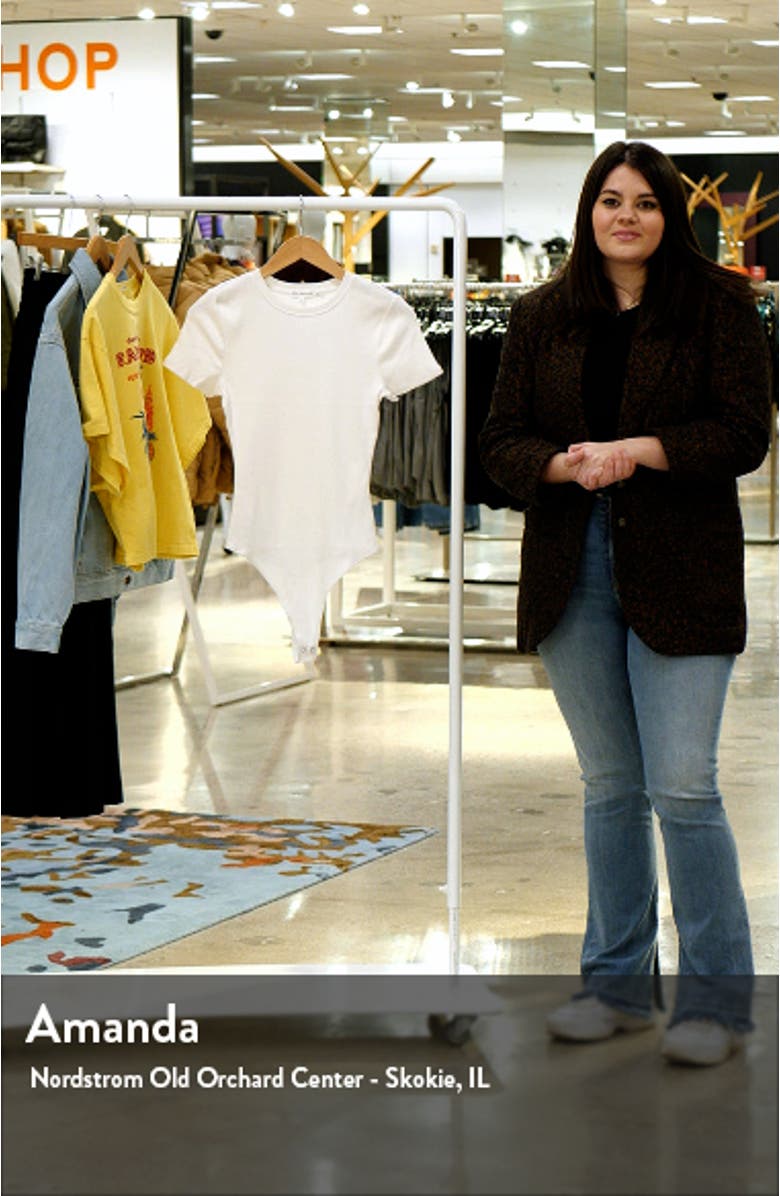 Rib Short Sleeve Stretch Cotton Bodysuit, sales video thumbnail