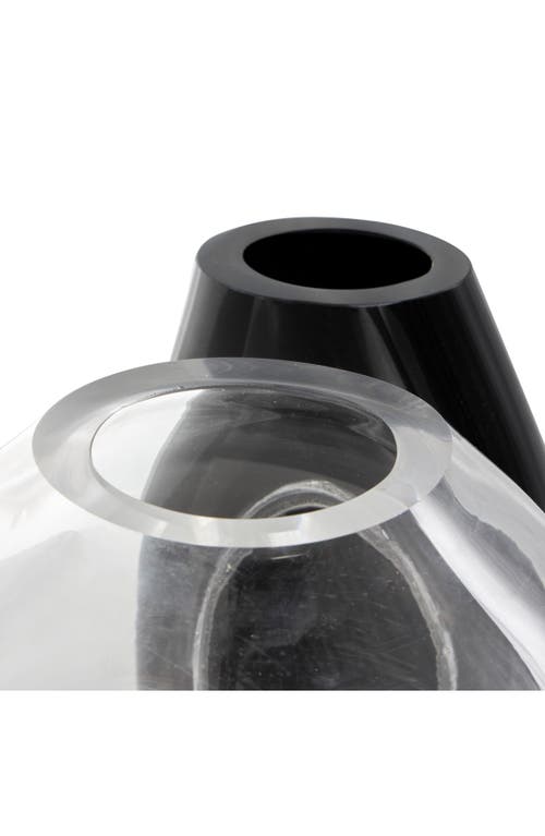 Vivian Lune Home Two-tone Recycled Glass Vase In Black