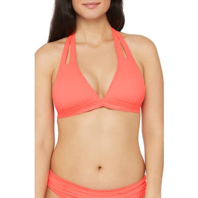 La Blanca Island Cutout Bikini Top, Blue