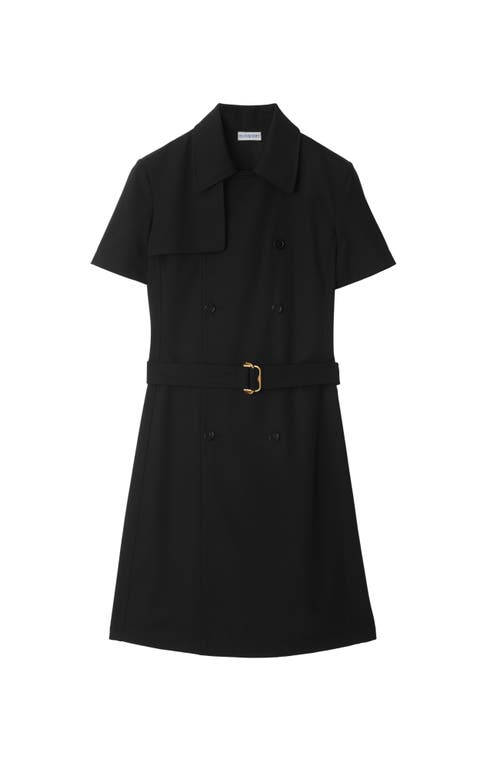 Burberry Waist Belted Midi Dress With Button Detailing In Black