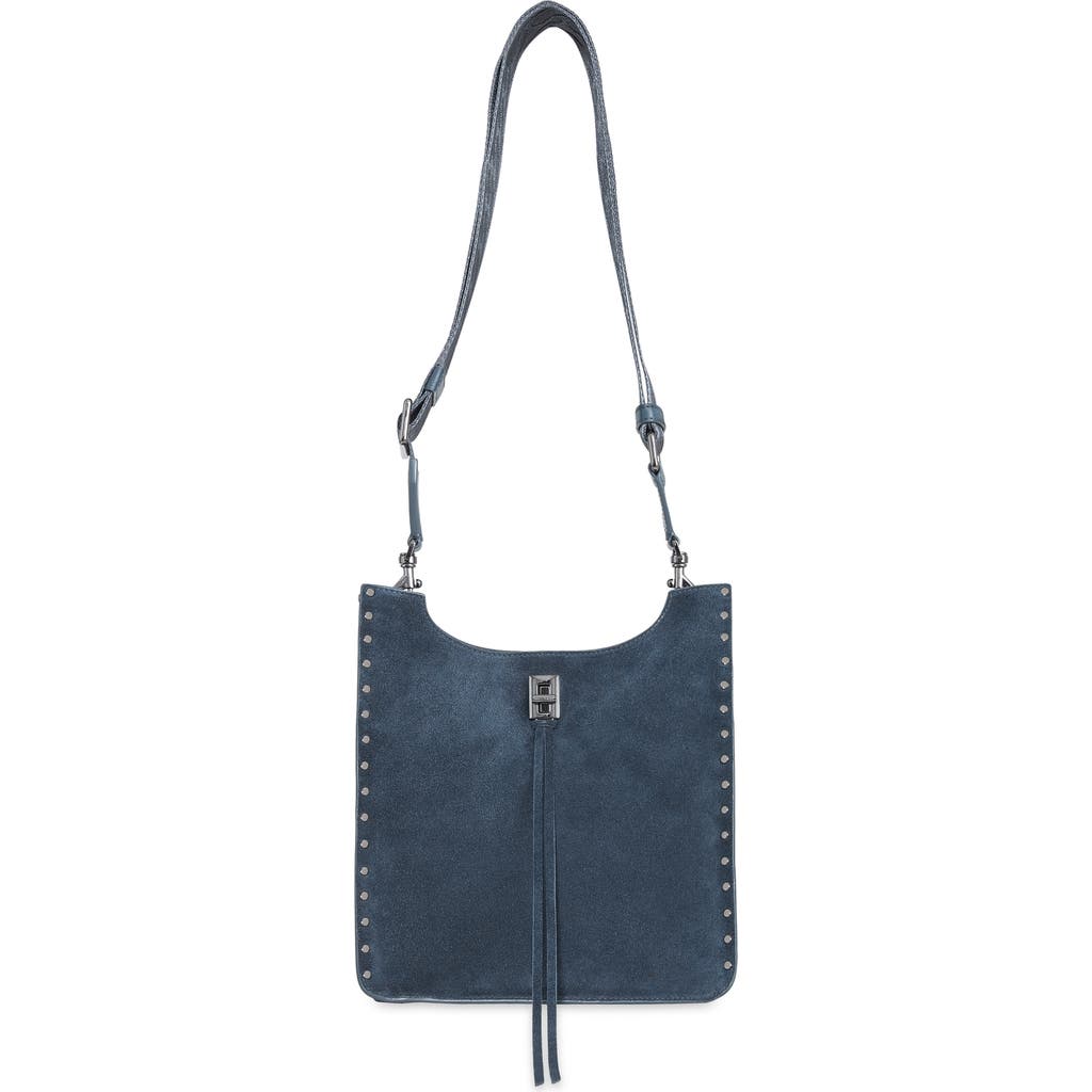 Rebecca Minkoff Darren Studded Suede Shoulder Bag In Elemental
