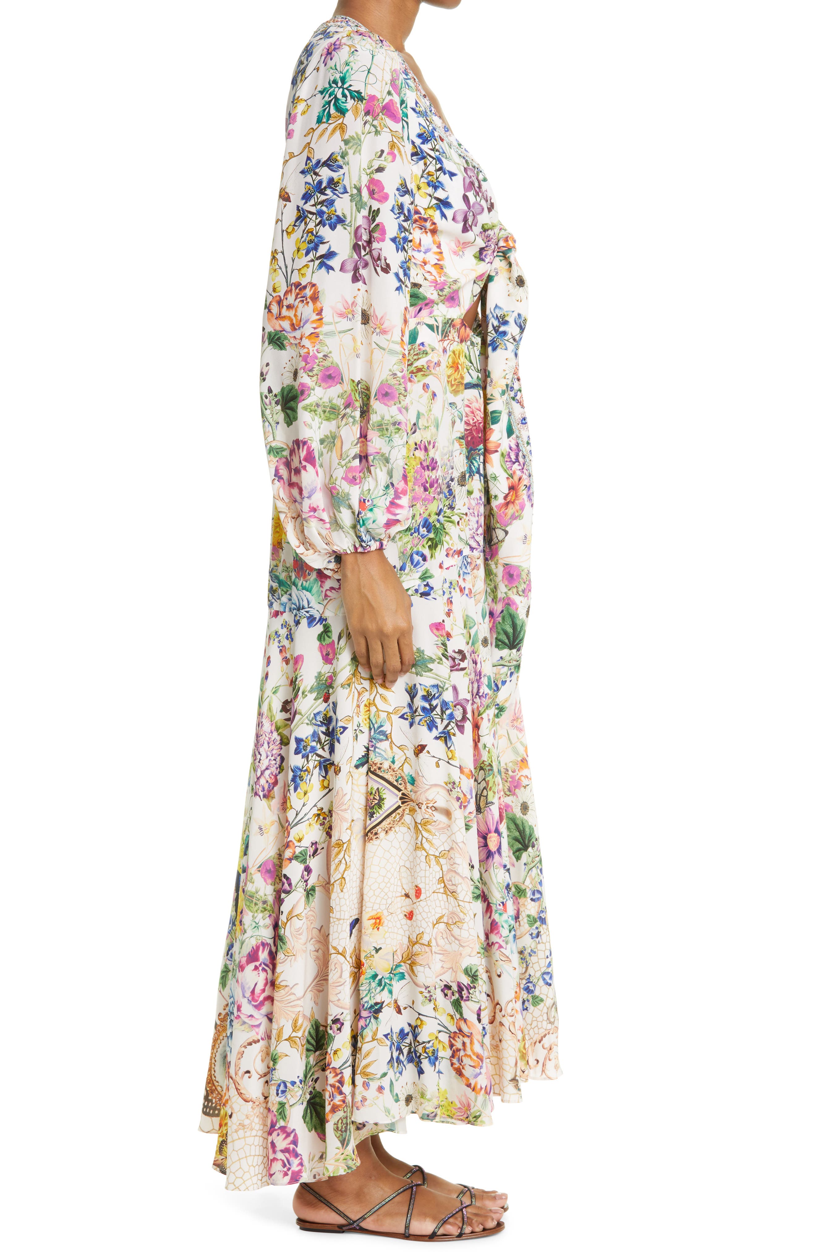 Camilla Queens Bee Hive Long Sleeve CoverUp Silk Dress Nordstrom