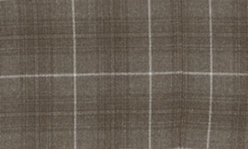 Gino Vitale Slim Fit Stretch Windowpane Three-piece Suit In Taupe