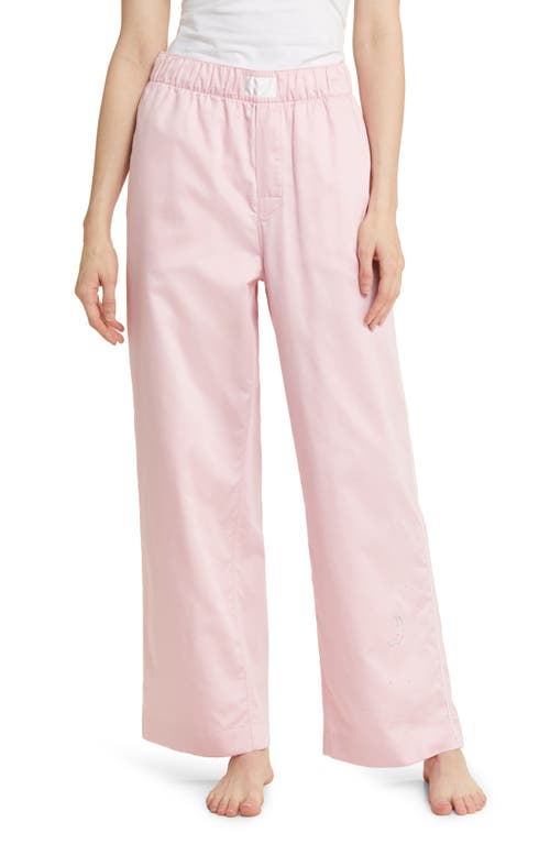 Gala Swarovski Crystal Embellished Cotton Sateen Pajama Pants in Blossom Pink