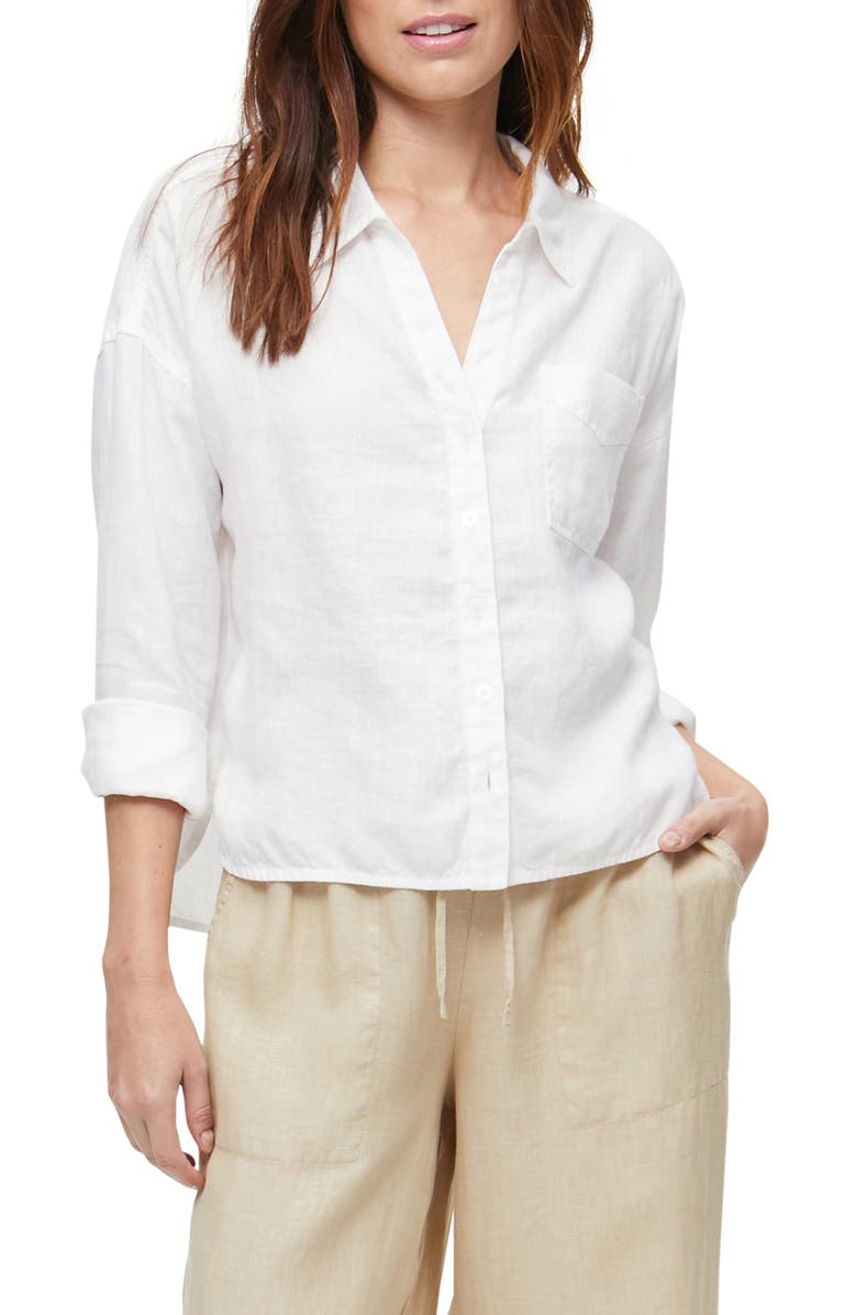 Michael Stars Gracie Linen Button-Up Shirt, Main, color, 