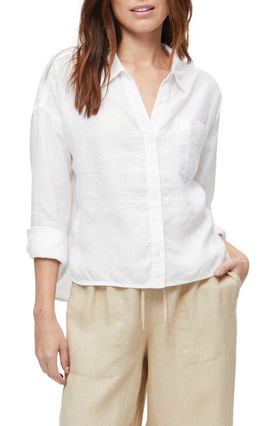 Michael Stars Gracie Linen Shirt In White