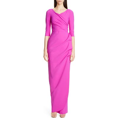 Chiara Boni La Petite Robe Florien Ruched Evening Dress, US / 42 IT - Pink