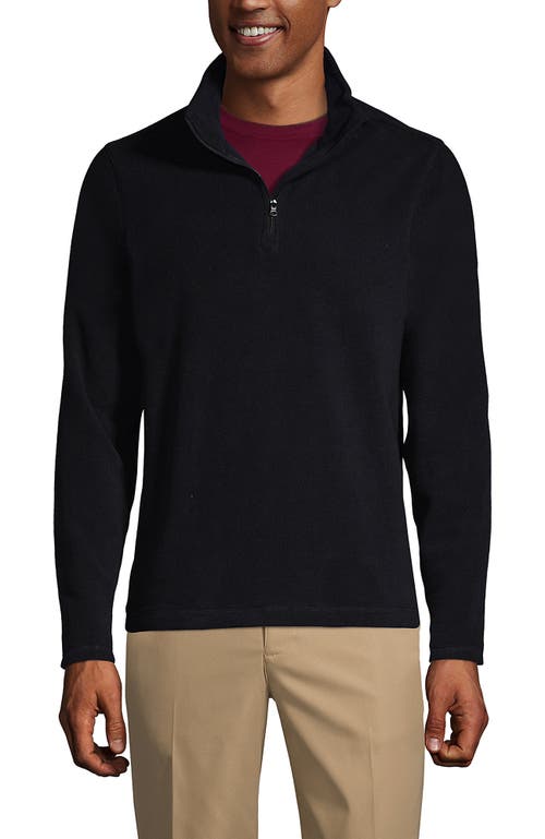 Lands' End School Uniform Young Lightweight Fleece Quarter Zip Pullover In Black