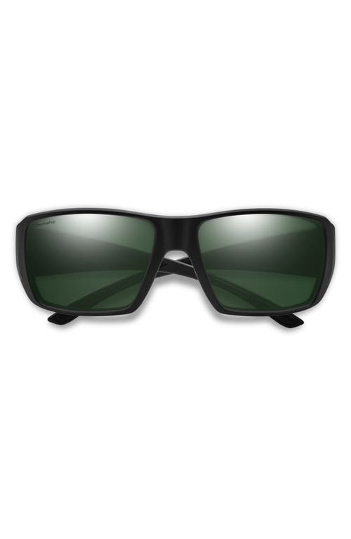 Shop Smith Guides Choice 63mm Chromapop™ Polarized Oversize Square Sunglasses In Matte Black/gray Green