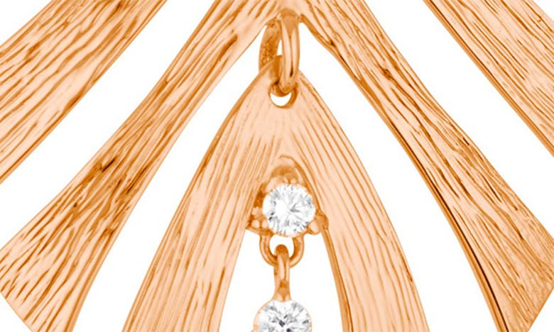 Shop Hueb Bahia Diamond Drop Earrings In Pink Gold