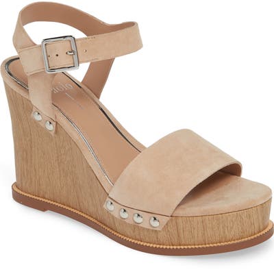 Linea Paolo Ellis High Wedge Sandal- Beige