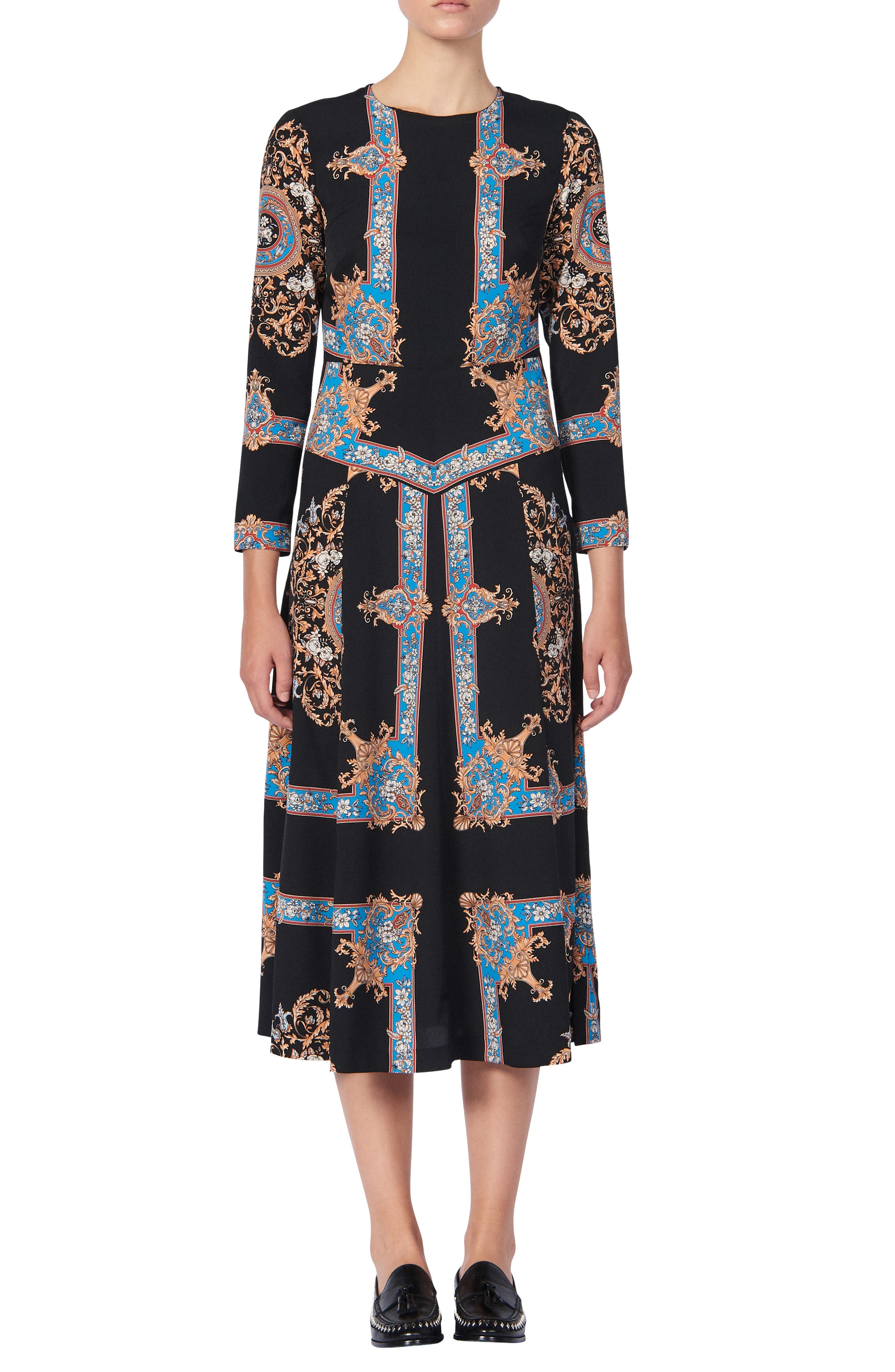 Sandro Dresses Liventa Ornate Print Midi Dress