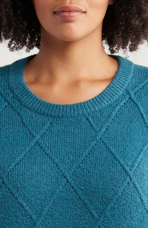 Shop Caslonr Caslon(r) Diamond Pattern Sweater In Teal Feather