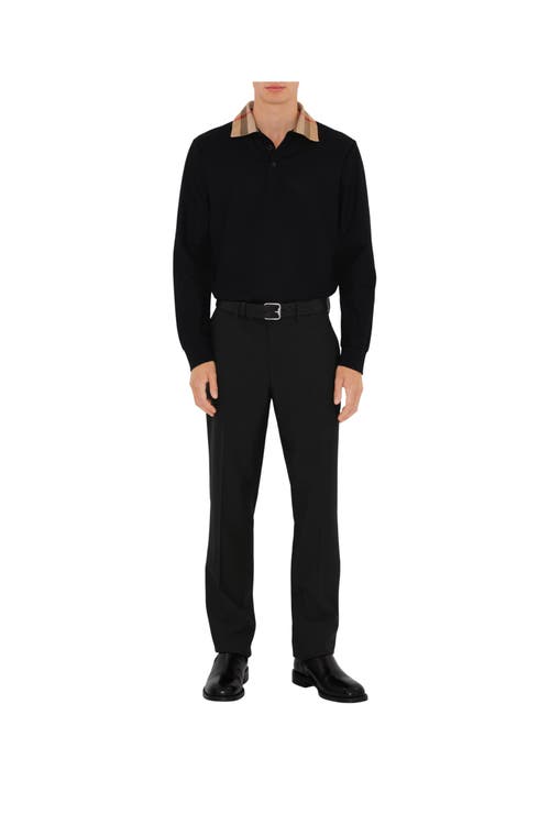 Shop Burberry Cotton Polo Shirt In Black