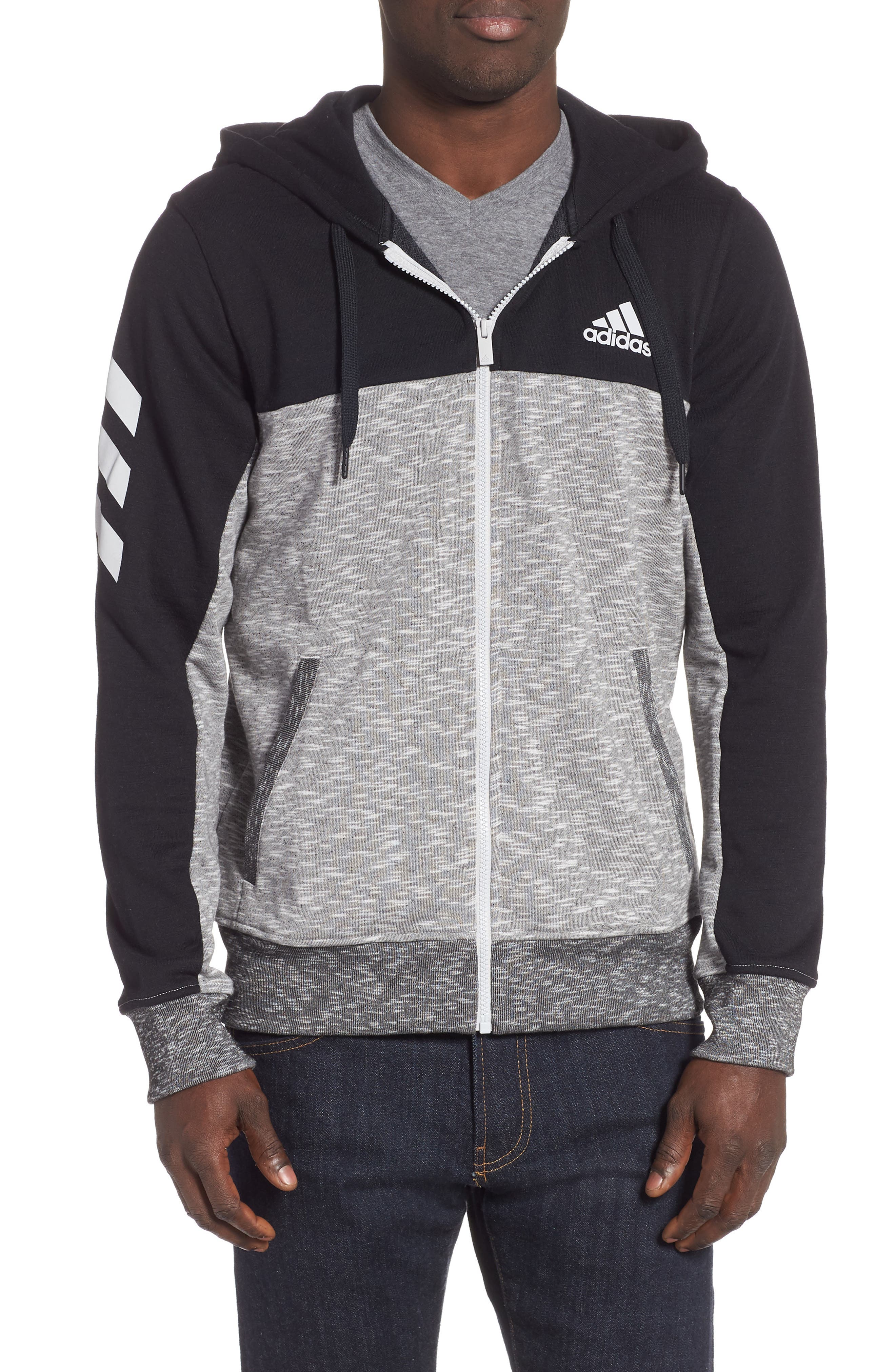 Adidas Pick Up Colorblock Zip Hoodie, Black