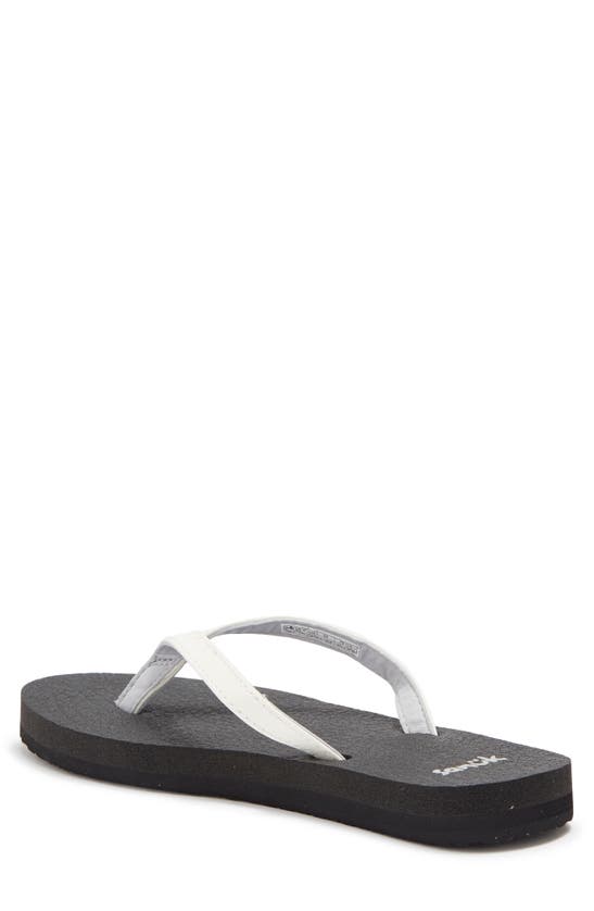 Shop Sanuk Yoga Spree 4 Flip Flop In White/black