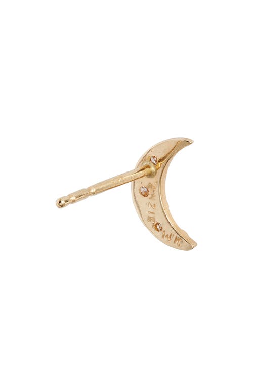 Anzie Moon Crescent Mismatched Stud Earrings In Yellow Gold
