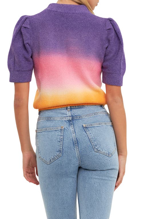 Shop English Factory Ombré Sweater In Purple/orange