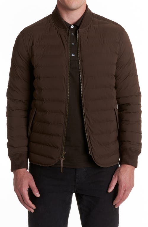 Billy Reid Baffle Water Resistant Bomber Jacket in Dark Brown