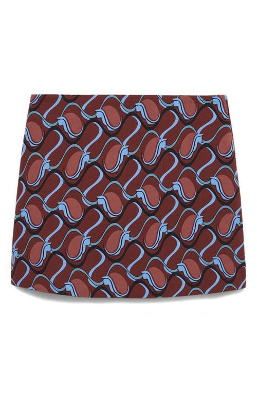 Mango Chain Print Miniskirt In Maroon