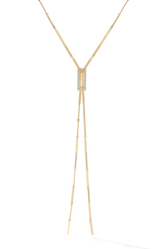 Shop Lana Diamond Tag Lariat Necklace In Yellow Gold