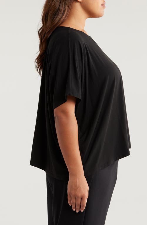 Shop Eileen Fisher Oversize Crewneck Jersey Top In Black