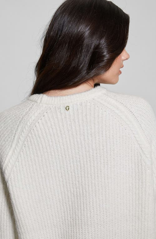 Shop Guess Margo Mixed Stitch Sweater In Dove White