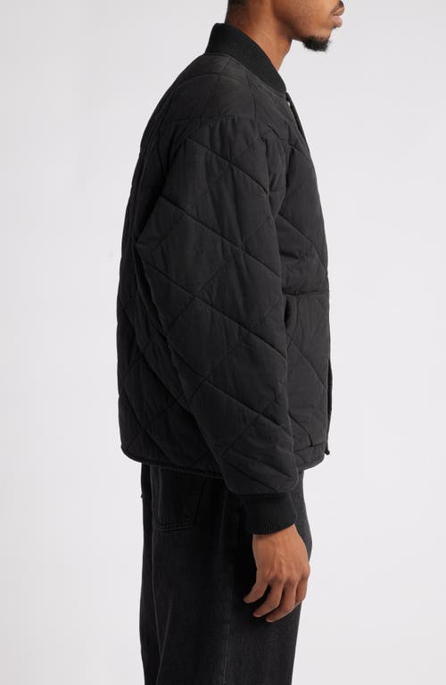 Shop Obey Devon Quilted Bomber Jacket In Digital Black