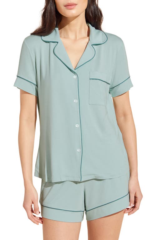 Shop Eberjey Gisele Relaxed Jersey Knit Short Pajamas In Surf Spray/agave