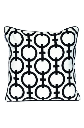 Parkland Collection Rounder Embroidered Throw Pillow In Black