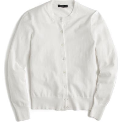 J.crew Jackie Cotton Blend Cardigan, White