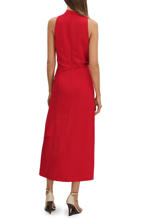 Shop Reiss Giana Cowl Neck Sleeveless Tulip Dress In Red