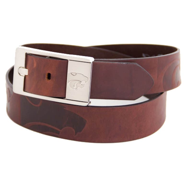 Eagles Wings Kansas State Wildcats Brandish Leather Belt In Brown