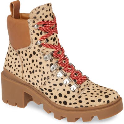 Dolce Vita Rubi Genuine Calf Hair Combat Boot, Brown