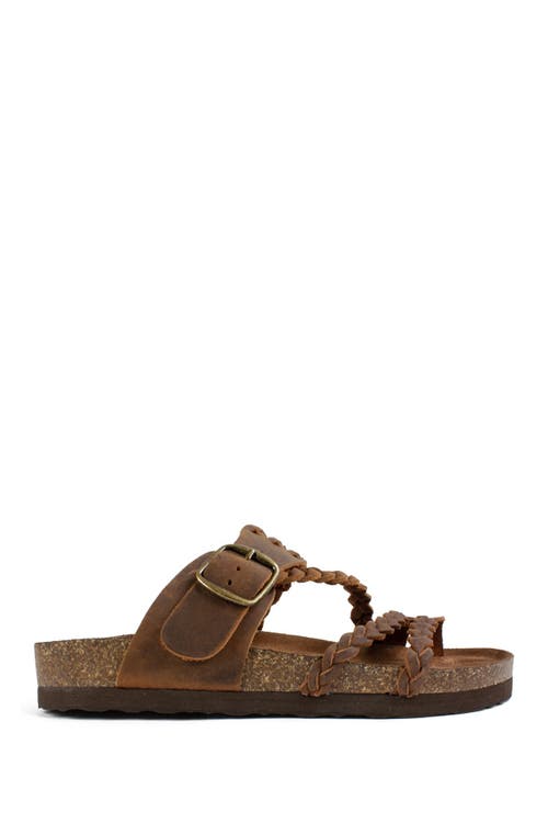 WHITE MOUNTAIN FOOTWEAR WHITE MOUNTAIN FOOTWEAR HAYLEIGH BRAIDED LEATHER FOOTBED SANDAL 