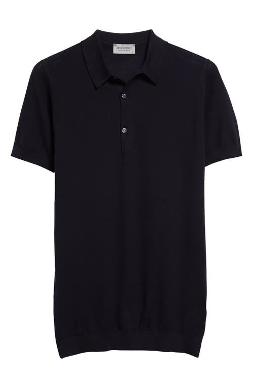 John Smedley Roth Solid Sweater Polo In Navy