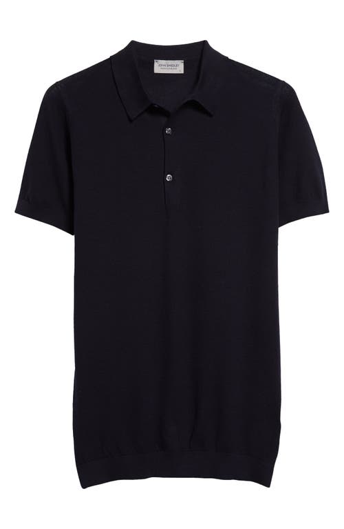 Shop John Smedley Roth Solid Sweater Polo In Navy