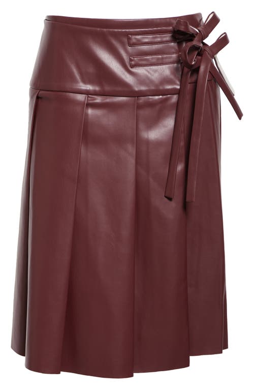 RENAISSANCE RENAISSANCE RENAISSANCE RENAISSANCE LINDA PLEATED FAUX LEATHER MIDI SKIRT 