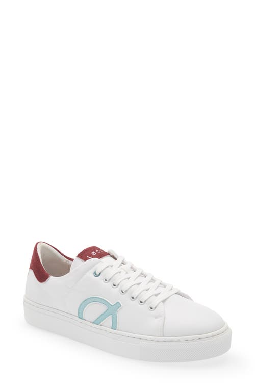 LOCI Nine Water Resistant Sneaker in White/Maroon/Blue