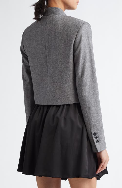 Shop Maria Mcmanus Stretch Wool & Cashmere Crop Blazer In Charcoal Melange