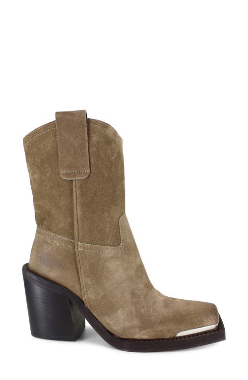 Zigi Joshi Western Boot In Tan Suede