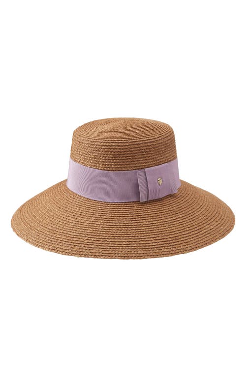 Shop Helen Kaminski Easton Raffia Sun Hat In Nougat/lavender Fog