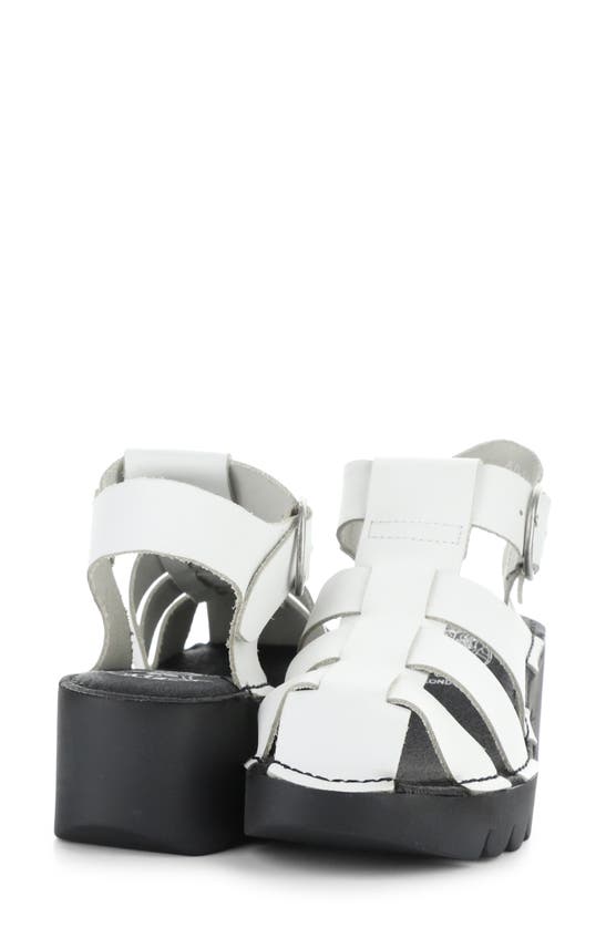 Shop Fly London Emme Platform Fisherman Sandal In Off White Bridle