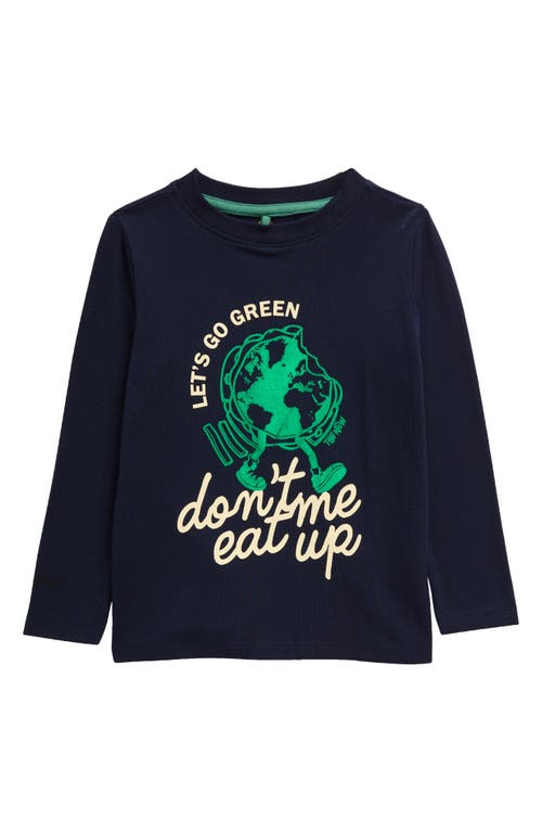 The New Kids' Let's Go Long Sleeve Cotton Graphic T-shirt In Navy Blazer