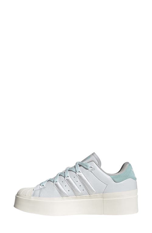 Adidas Originals Adidas Superstar Bonega Platform Sneaker In Crystal/ftwr White/blue